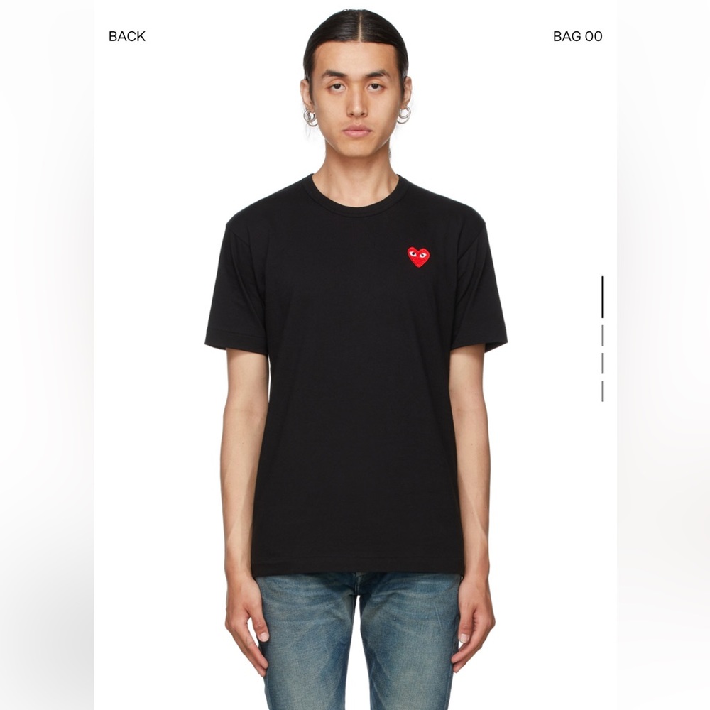 Comme Des Garcons Black Short Sleeve Logo Patch Tee Shirt